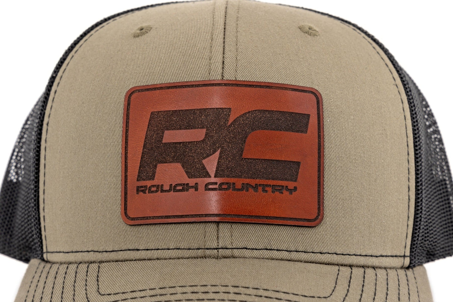 Rough Country Hat | Black Mesh | Rough Country Patch | Brown/Leather - Richardson 112 - Image 3