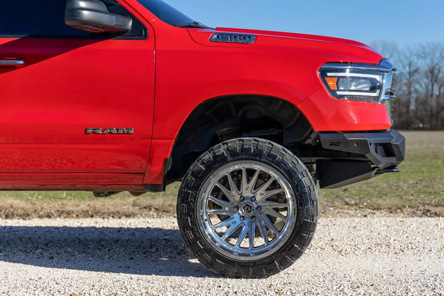 HIGH CLEARANCE FRONT BUMPER LED LIGHTS & SKID PLATE | RAM 1500 (19-23)