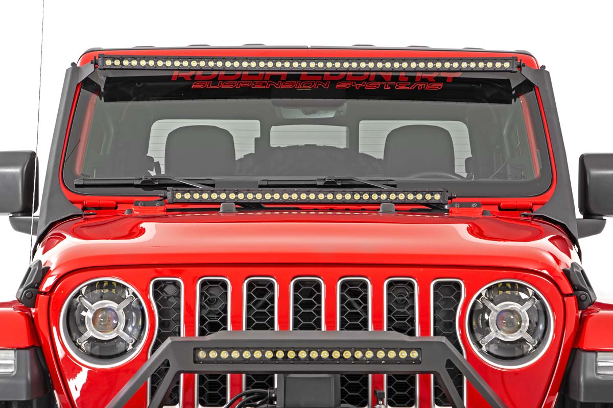 LED Light Kit | Windshield Mount | 50" BLK Single Row | Jeep Gladiator JT/Wrangler JL (18-26) - Image 6