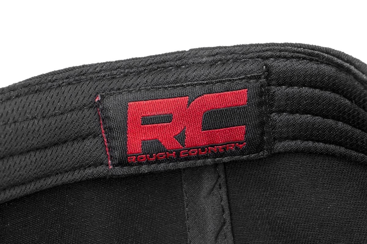Rough Country Hat | Flat Bill | Red Logo | Black - Image 3