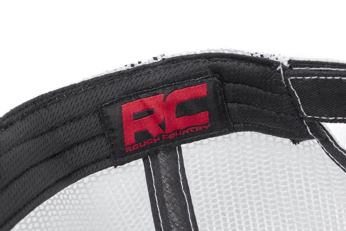 Rough Country Hat | White Mesh | Rough Country Patch | Black/Red - Image 3