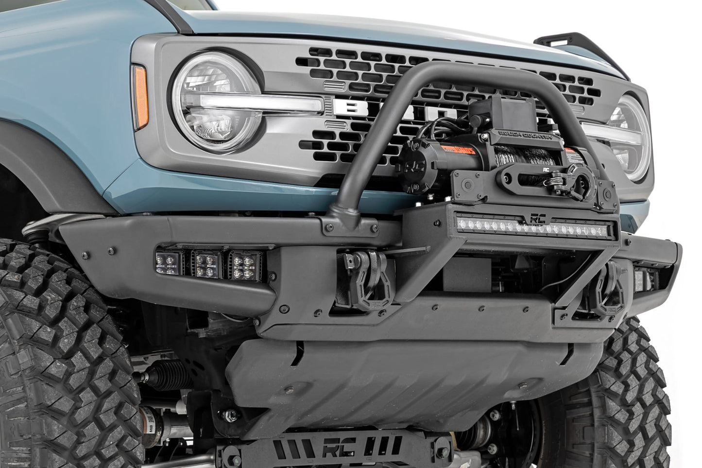 High Winch Mount | All Models | 20 Inch Black Single Row LED | Ford Bronco (21-26) - Image 3