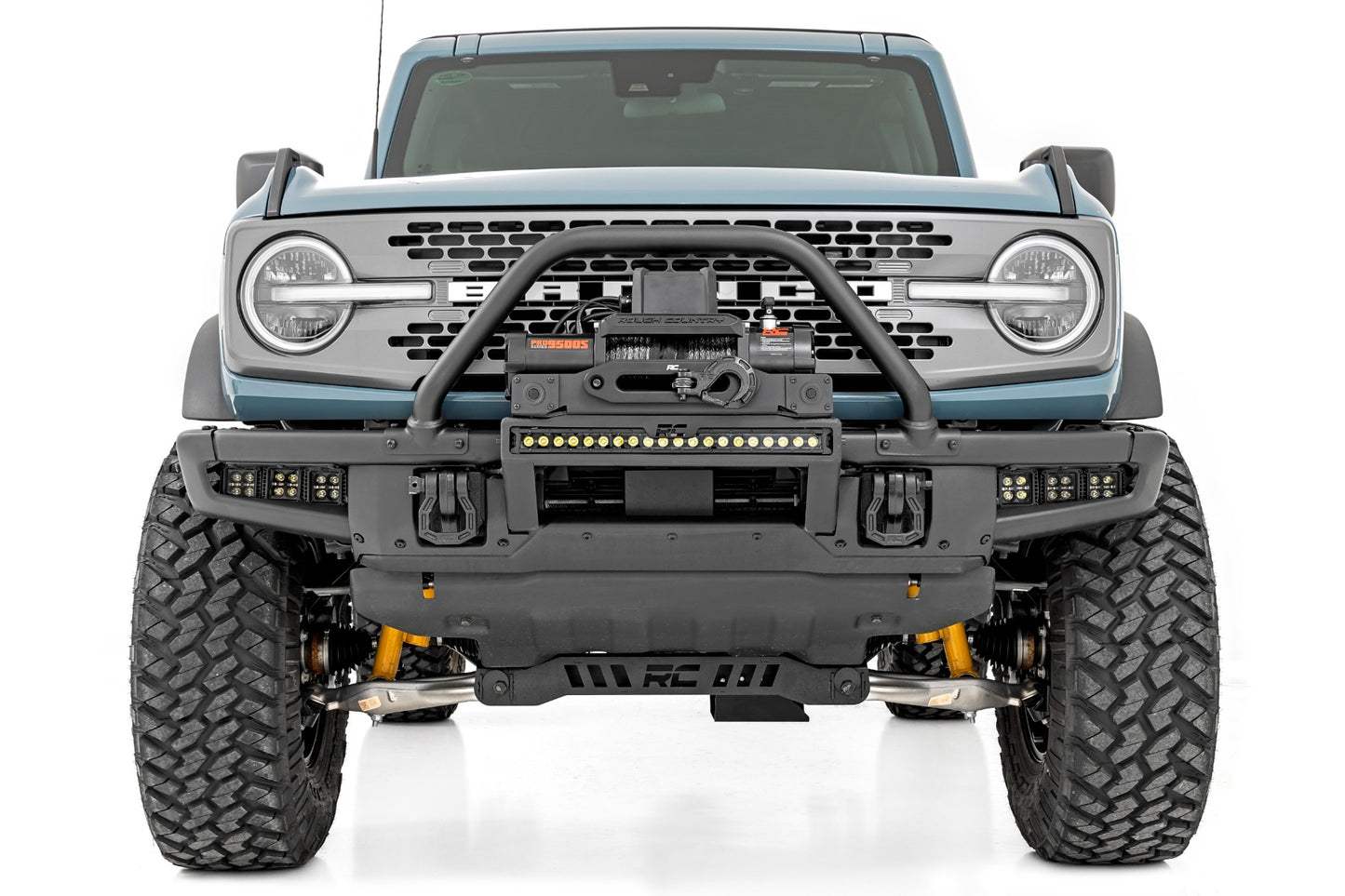 High Winch Mount | All Models | 20 Inch Black Single Row LED | DRL | Ford Bronco (21-25) - Image 5