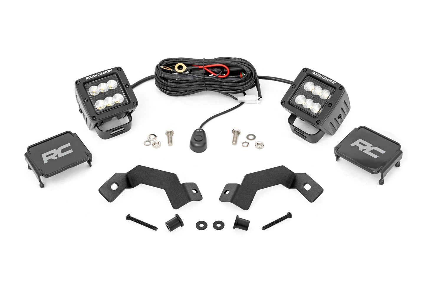 LED Light Kit | Ditch Mount | 2" Black Pair | Flood | Toyota Land Cruiser (24-26)