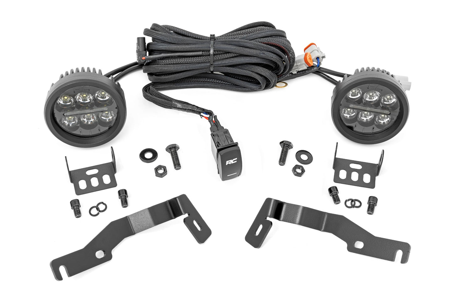 LED Light Kit | Ditch Mount | Black Series Round | 3.5 Inch | Amber DRL | Toyota Tacoma (24-26) - Image 2