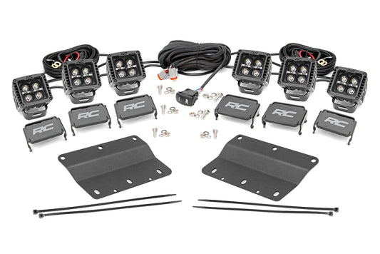 LED Light Kit | Fog Mount | Triple 2" Black Pair | Amber DRL | Ford Bronco (21-26)