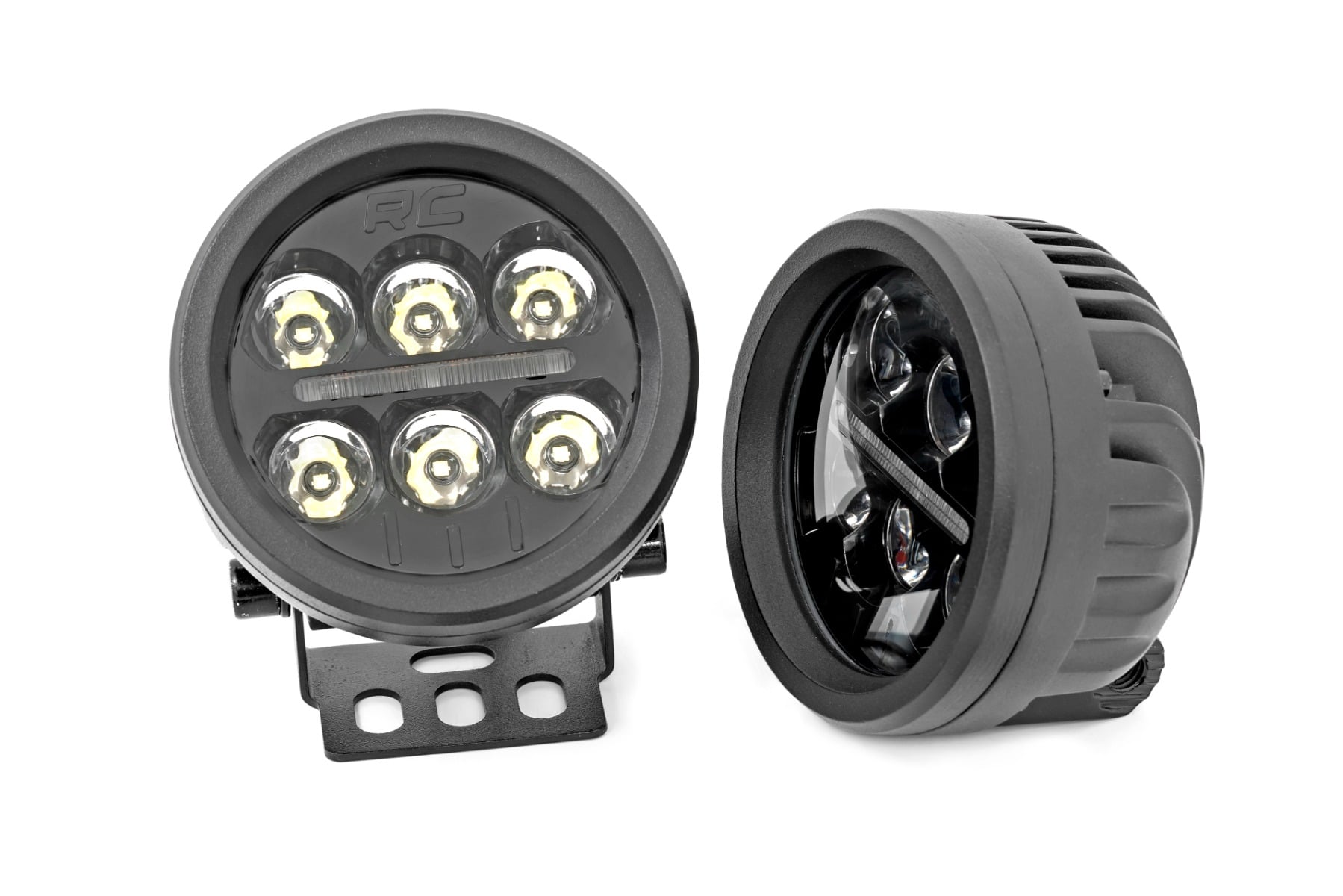 Black Series Round LED Light Pair | 3.5 Inch | Amber DRL - Image 3