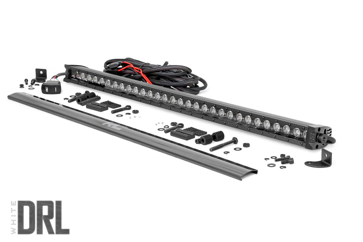 30 Inch Black Series LED Light Bar | Single Row | Cool White DRL - Image 2
