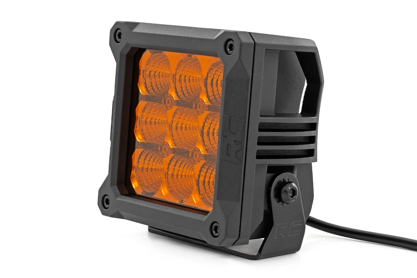 4 Inch LED Amber Light Pods | Square | Amber DRL | Pair - Image 2