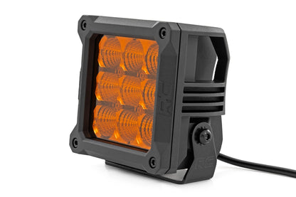 4 Inch LED Amber Light Pods | Square | Amber DRL | Pair - Image 2