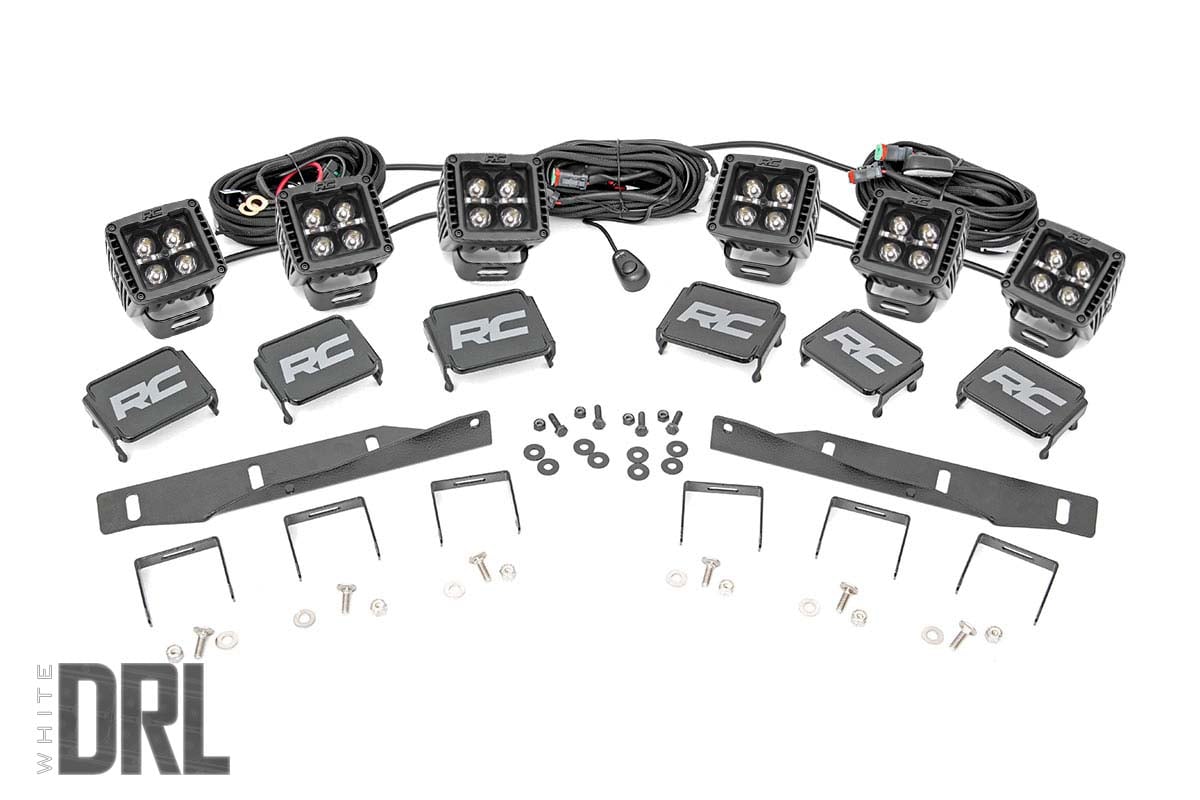 LED Light Kit | Fog Mount | Triple 2" Black Pair | White DRL | Ford Raptor (17-20) - Image 2
