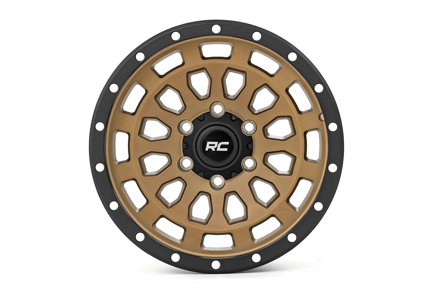Rough Country 87 Series Wheel | Simulated Beadlock | Bronze/Black | 17x8.5 | 6x5.5 |+25mm - Image 2