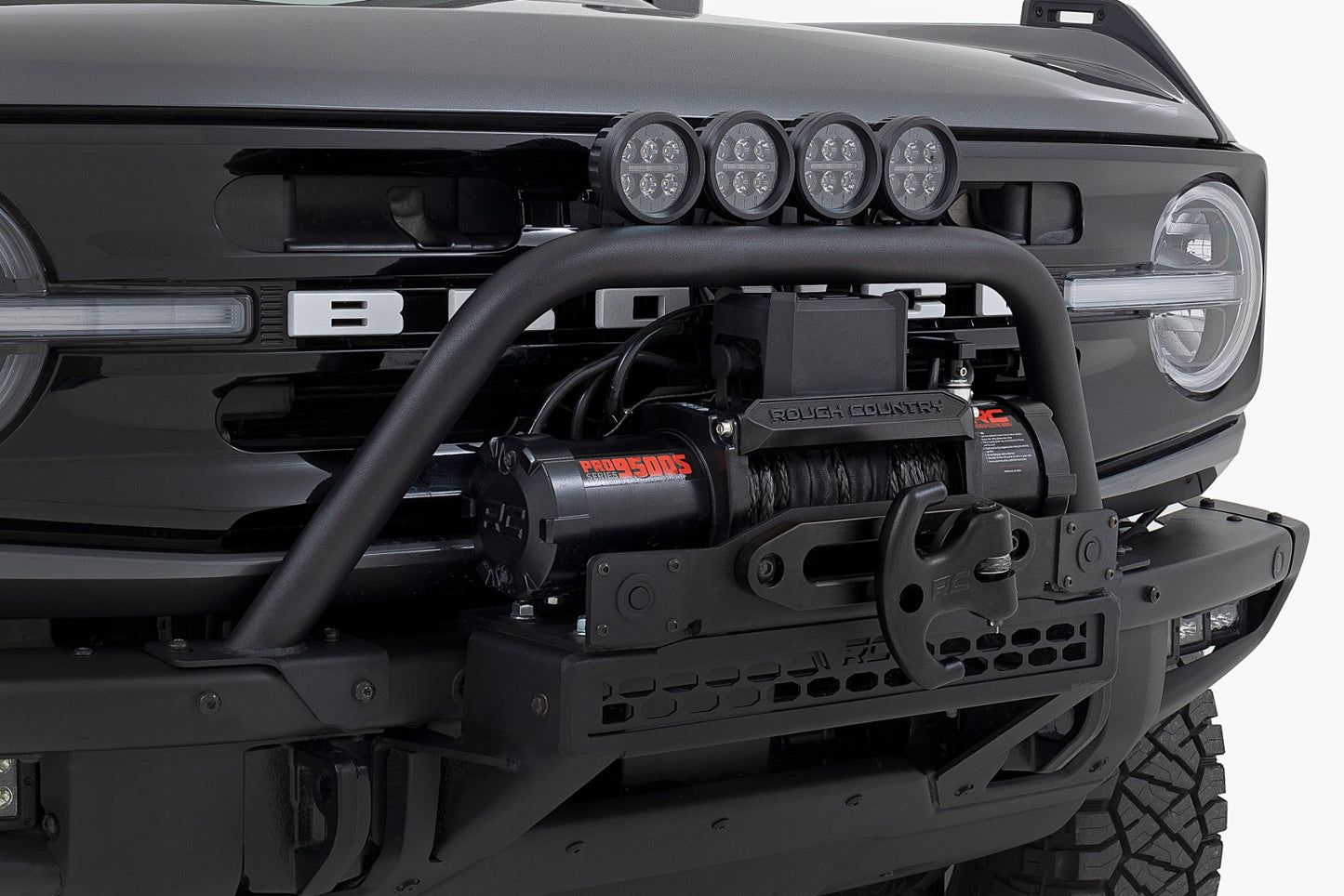 Safari Bar | 3.5" Round LED (Quad) | Black | Amber DRL | OE Modular Steel | Ford Bronco (21-26) - Image 2