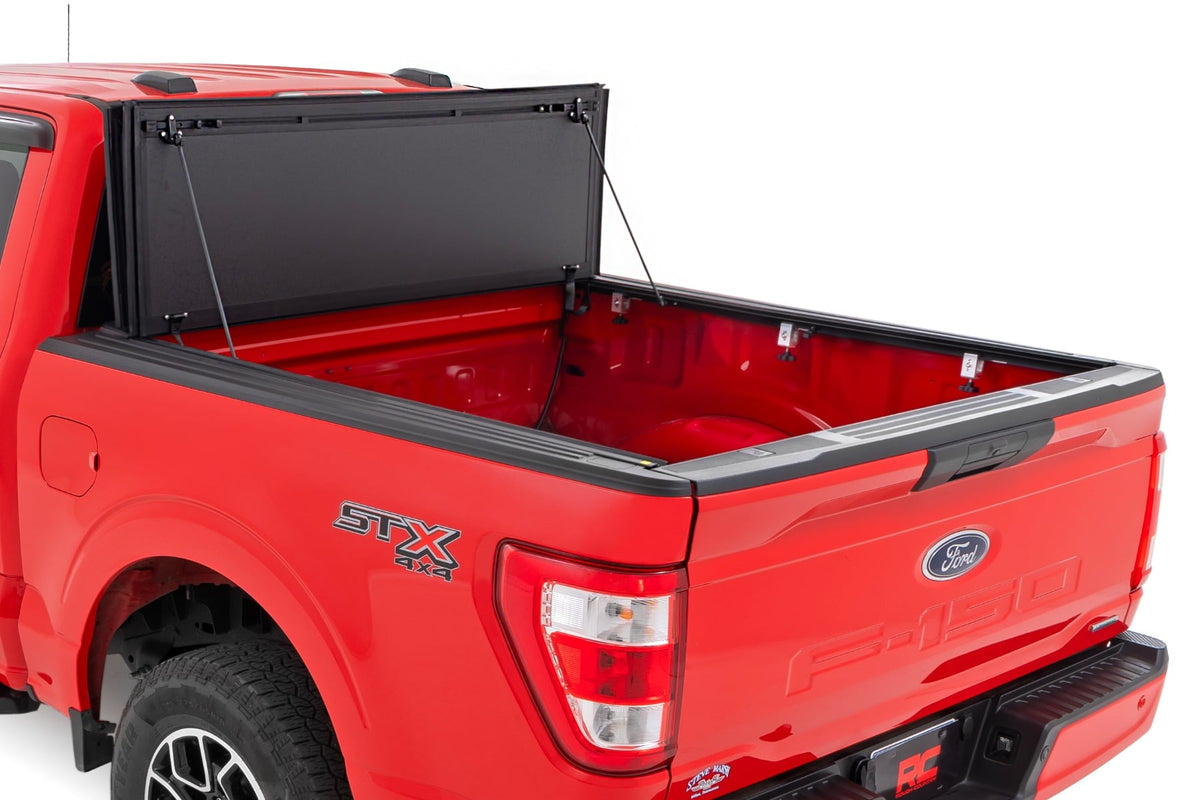 Hard Tri-Fold Flip Up Bed Cover | 6'7" Bed | Ford F-150 2WD/4WD (2015-2020) - Image 2