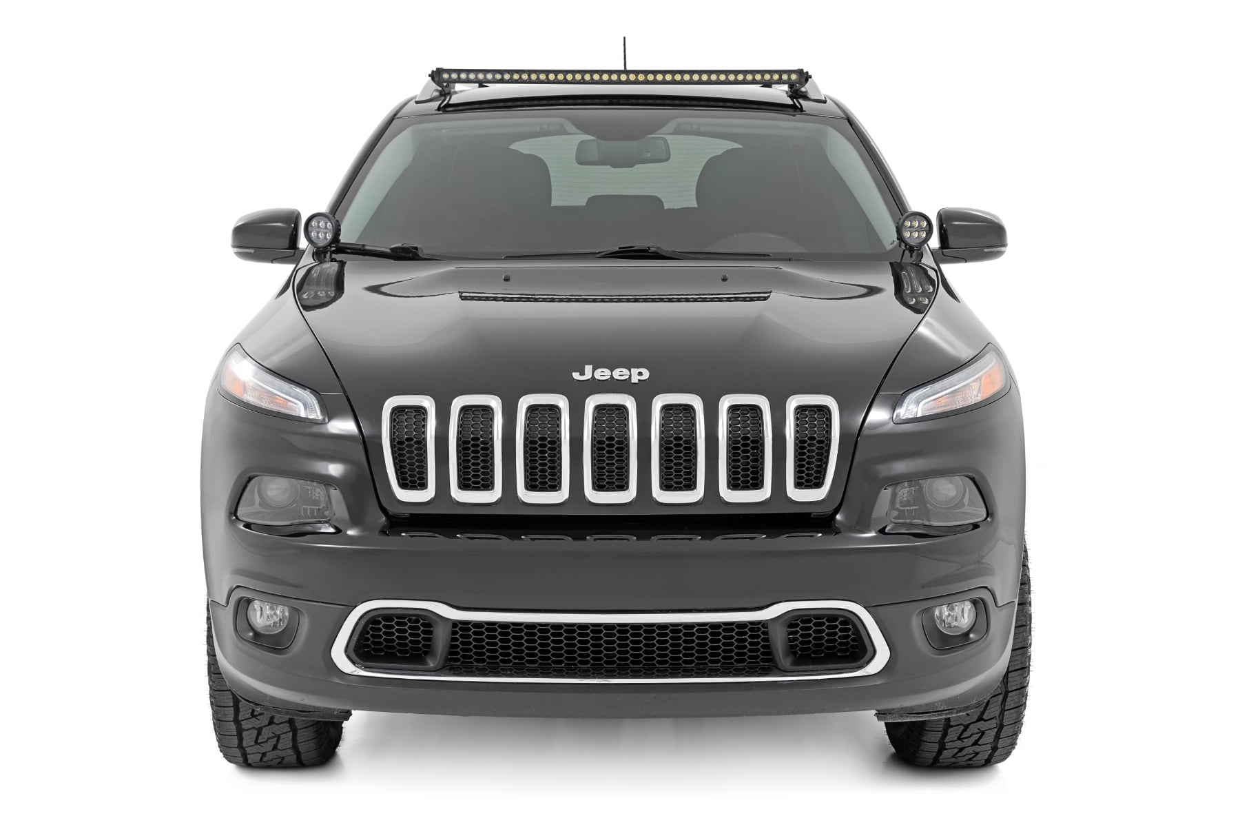 LED Light Kit | Roof Mount | 40" Black Single Row | Jeep Cherokee KL (14-23) - Image 2