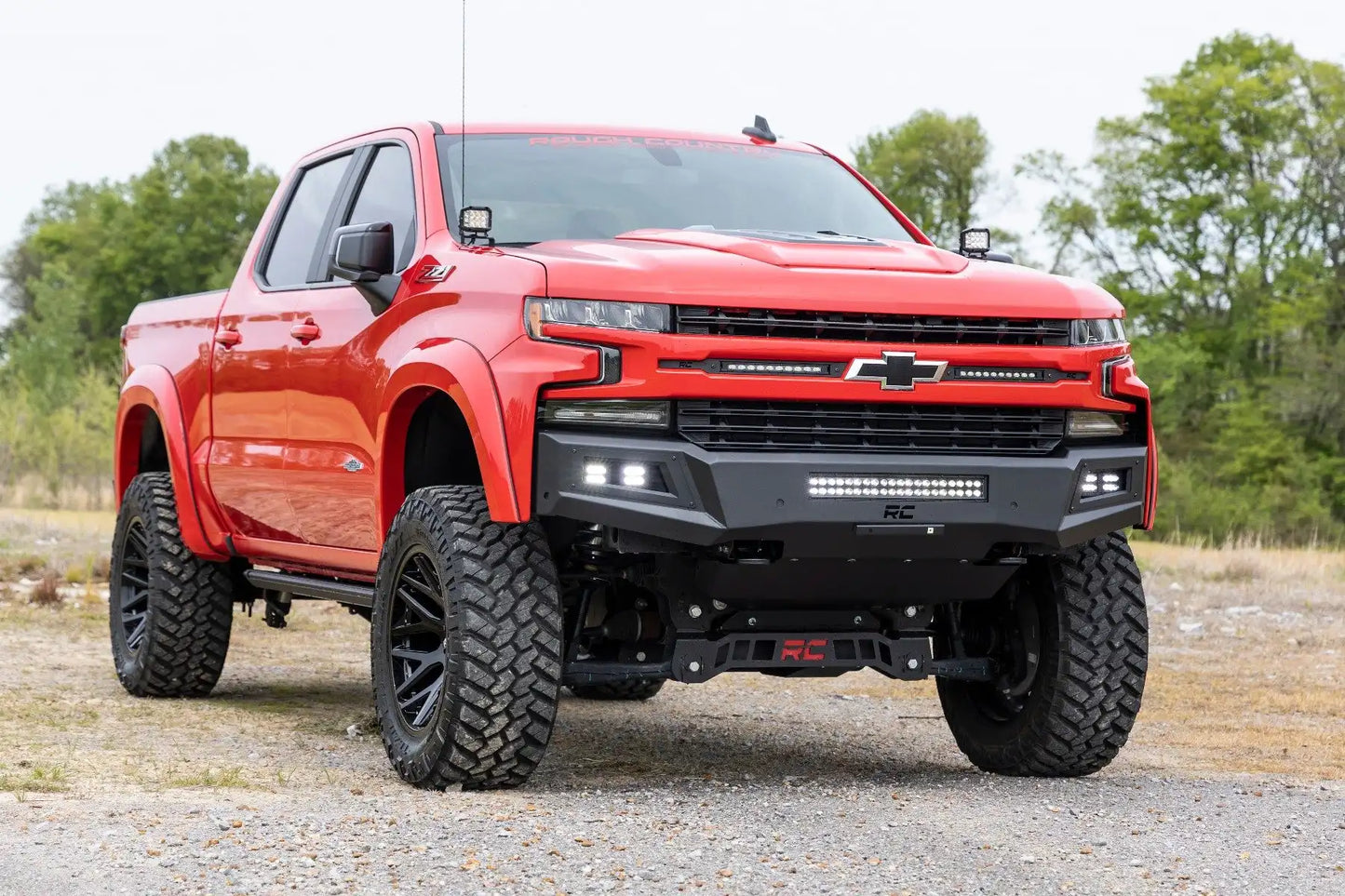 HIGH CLEARANCE FRONT BUMPER LED LIGHTS & SKID PLATE | CHEVY SILVERADO 1500 (19-22)