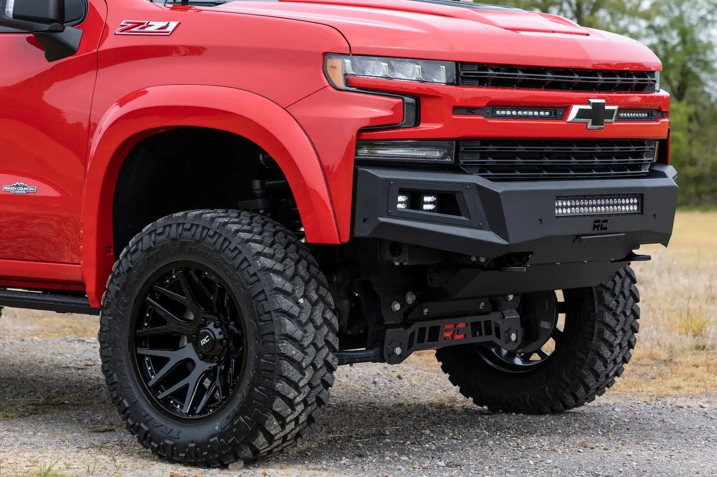 HIGH CLEARANCE FRONT BUMPER LED LIGHTS & SKID PLATE | CHEVY SILVERADO 1500 (19-22)