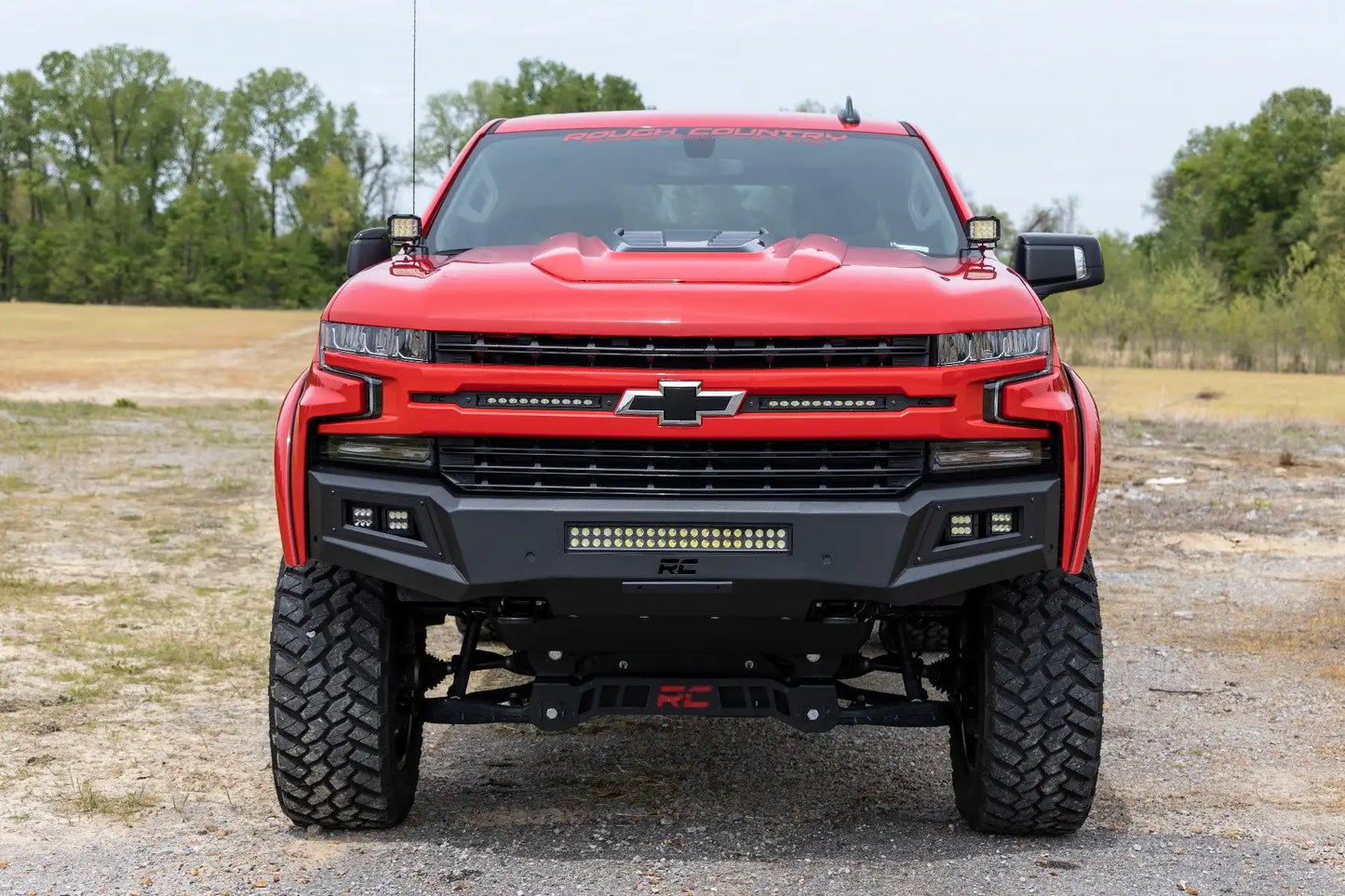 HIGH CLEARANCE FRONT BUMPER LED LIGHTS & SKID PLATE | CHEVY SILVERADO 1500 (19-22)