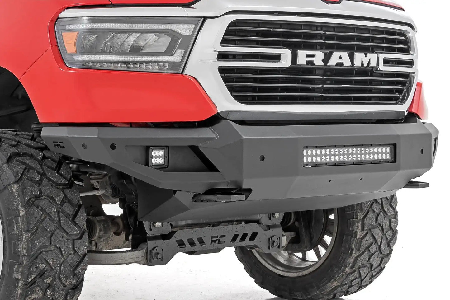 HIGH CLEARANCE FRONT BUMPER LED LIGHTS & SKID PLATE | RAM 1500 (19-23)