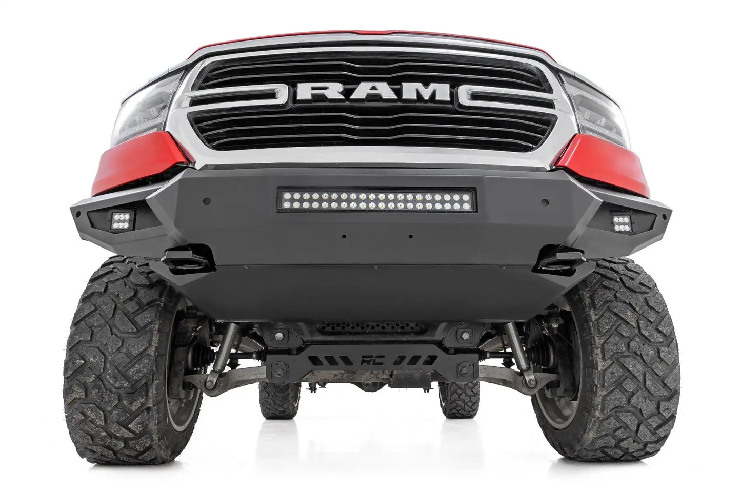 HIGH CLEARANCE FRONT BUMPER LED LIGHTS & SKID PLATE | RAM 1500 (19-23)