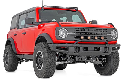 Light Bar Mount | 3.5" Round LED (Quad) | Black | Amber DRL | OE Modular Steel | Ford Bronco (21-24) - Image 3