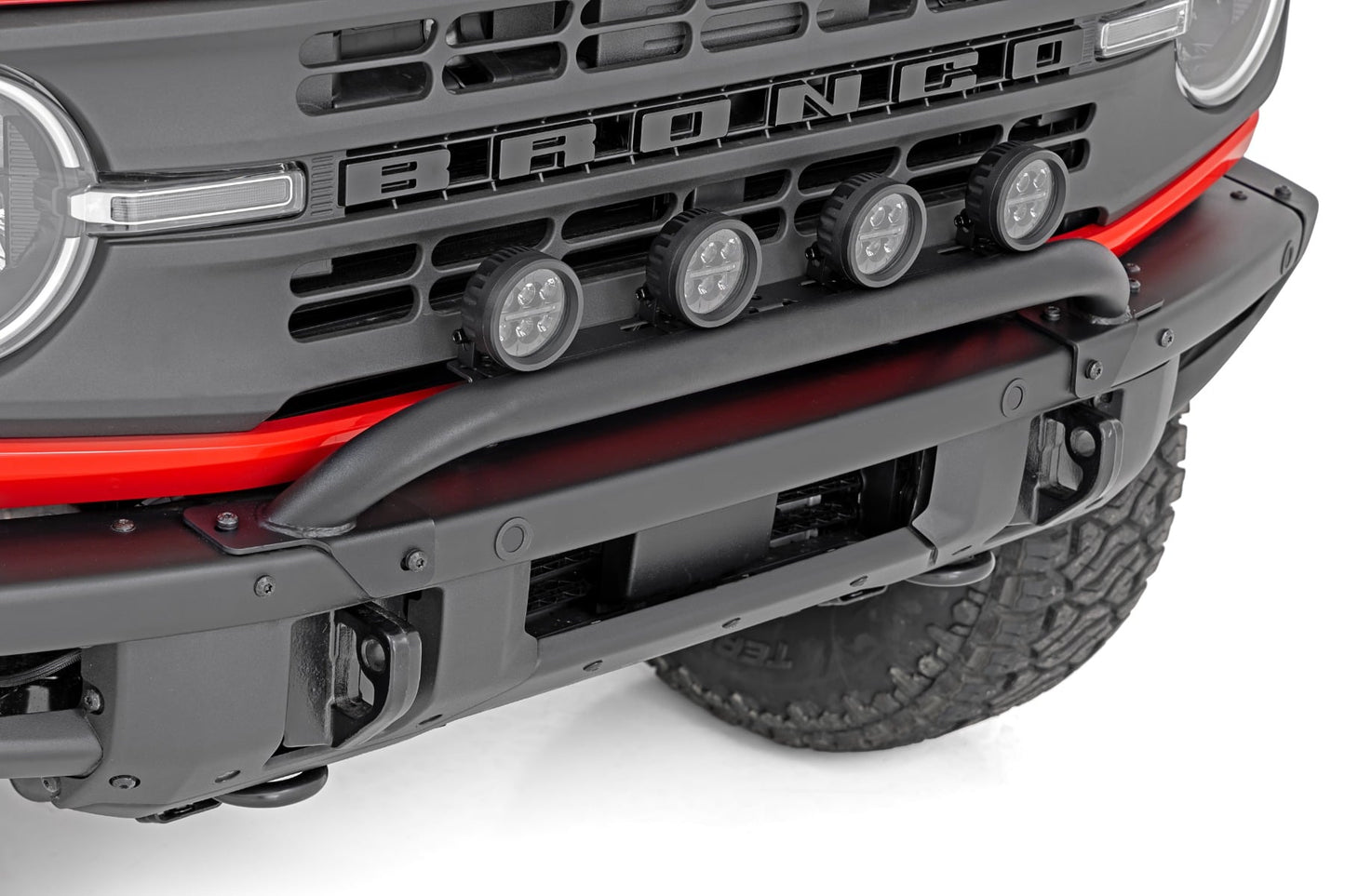 Light Bar Mount | 3.5" Round LED (Quad) | Black | Amber DRL | OE Modular Steel | Ford Bronco (21-24) - Image 6