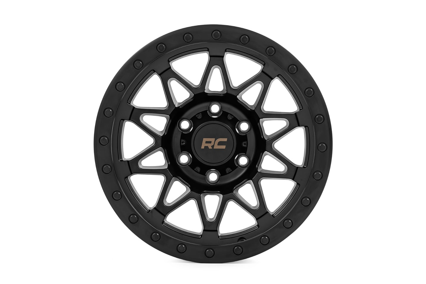 Rough Country 78 Series Wheel | Simulated Beadlock | Black | 18x9 | 5x5 | 0mm - Image 2