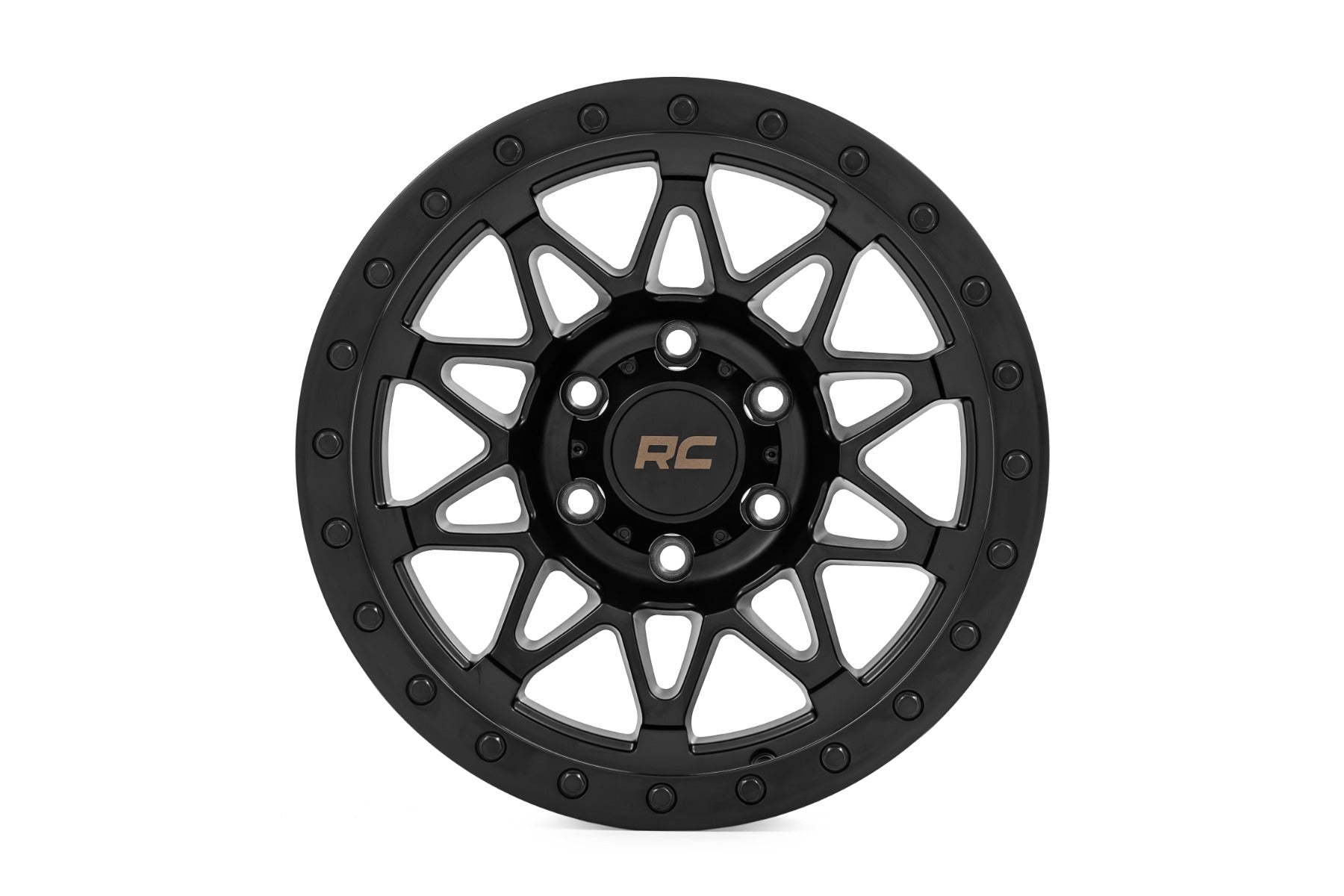 Rough Country 78 Series Wheel | Simulated Beadlock | Black | 18x9 | 5x5 | 0mm - Image 2