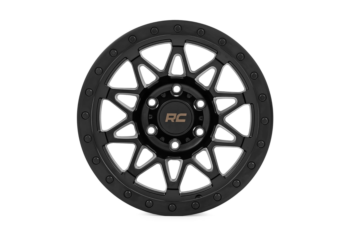 Rough Country 78 Series Wheel | Simulated Beadlock | Black | 17x8.5 | 5x5 | +0mm - Image 2