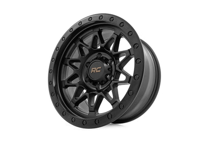 Rough Country 78 Series Wheel | Simulated Beadlock | Black | 18x9 | 5x5 | -12mm - Image 3