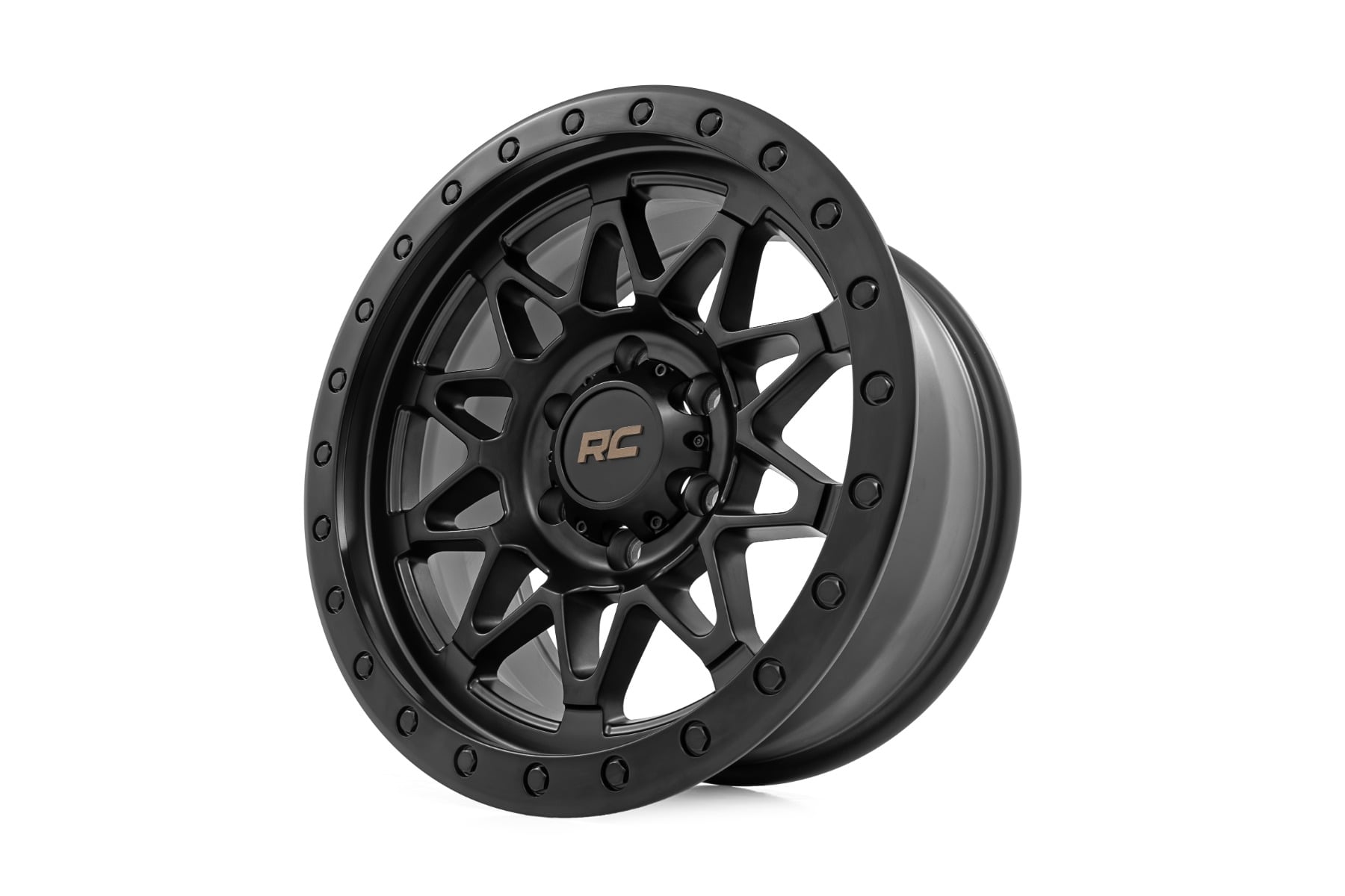 Rough Country 78 Series Wheel | Simulated Beadlock | Black | 17x8.5 | 5x5 | +0mm - Image 3