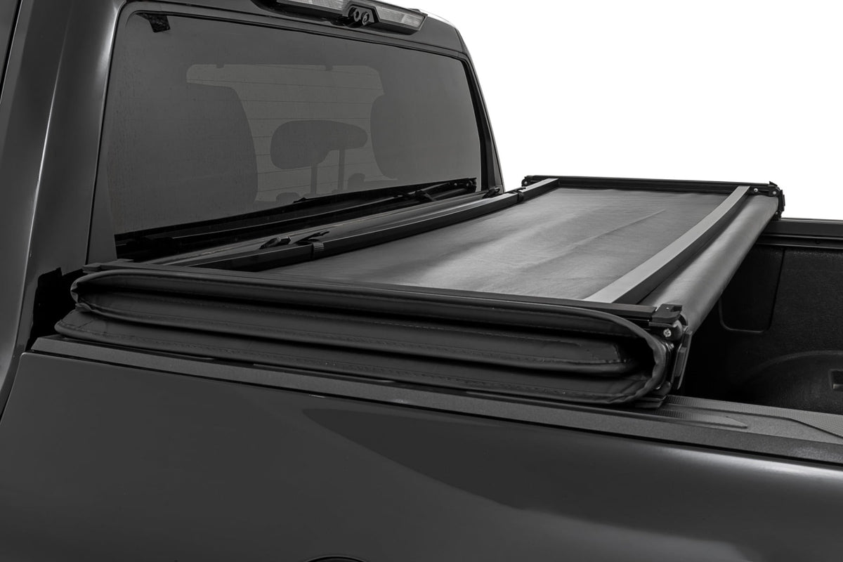 Soft Tri-Fold Bed Cover | With & W/O OE Rails | 6'7" Bed | Toyota Tundra (22-26) - Image 4