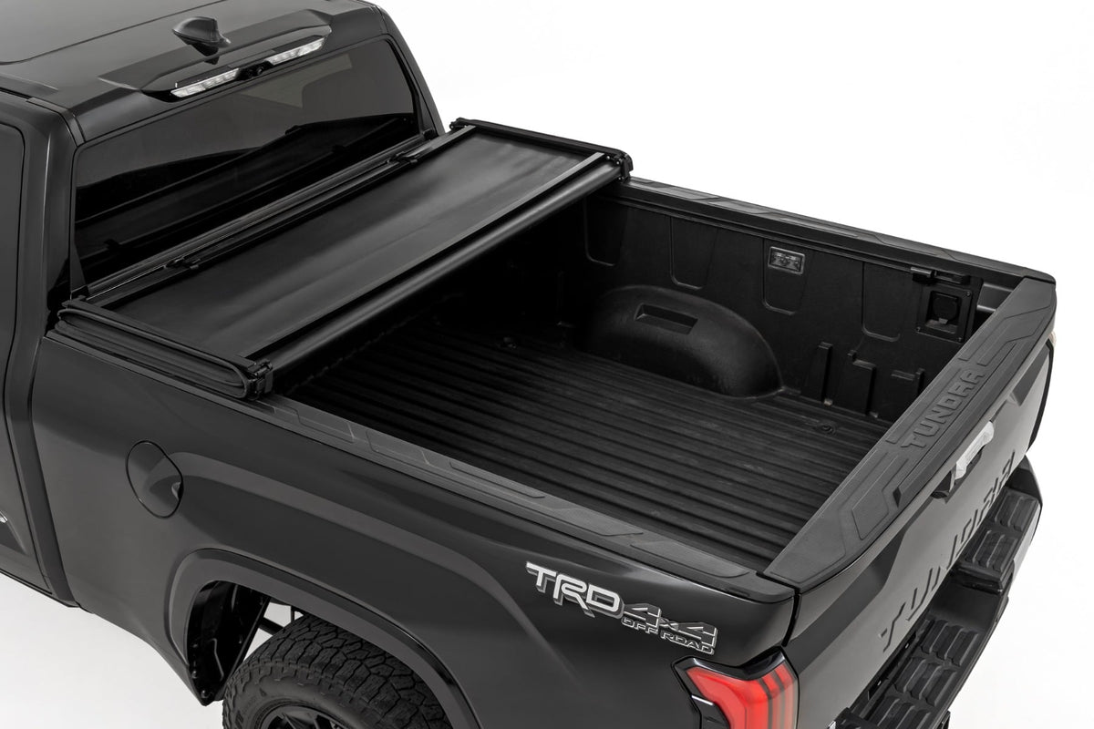 Soft Tri-Fold Bed Cover | With & W/O OE Rails | 6'7" Bed | Toyota Tundra (22-26) - Image 2