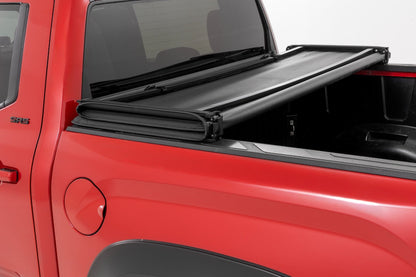 Soft Tri-Fold Bed Cover | 5'7" Bed | with and w/o OE Rail | Toyota Tundra (22-26) - Image 3