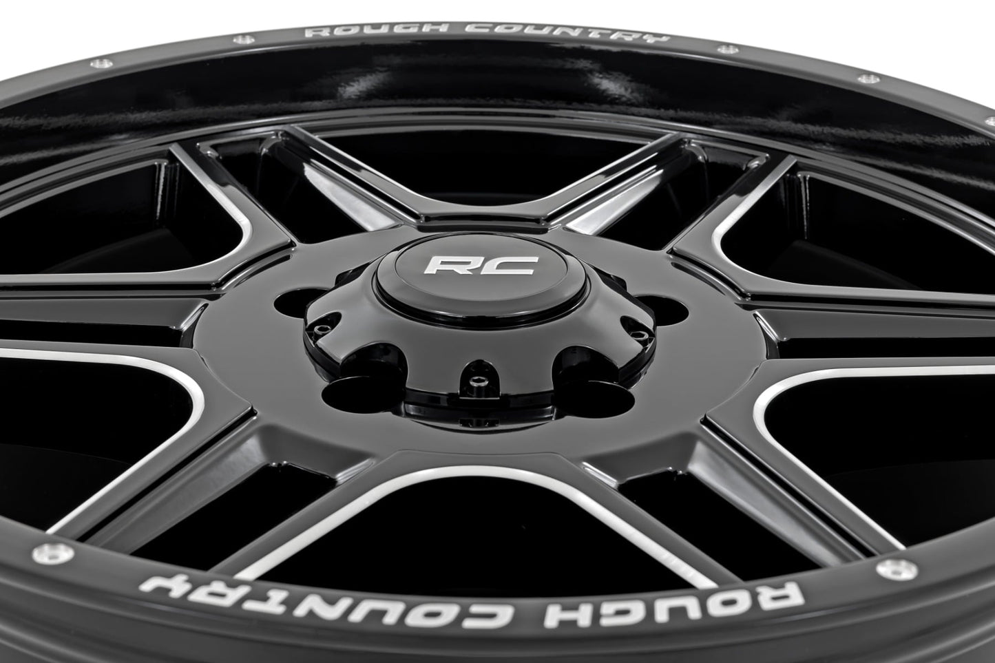 Rough Country 92 Series Wheel | Machined One-Piece | Gloss Black | 18x9 | 5x5 | +0mm - Image 3
