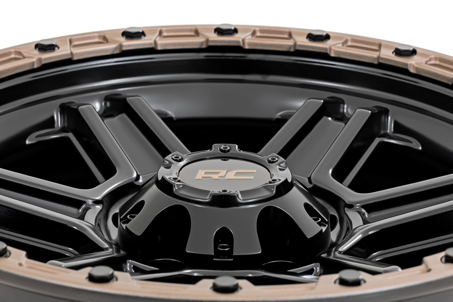 Rough Country 79 Series Wheel | One-Piece | Semi Gloss Black w/Bronze Ring | 17x8.5 | 5x5 | 0mm - Image 5