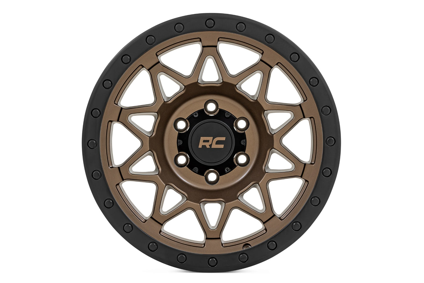 Rough Country 78 Series Wheel | Simulated Beadlock | Bronze/Black | 18x9 | 5x5.5 | -12mm - Image 2