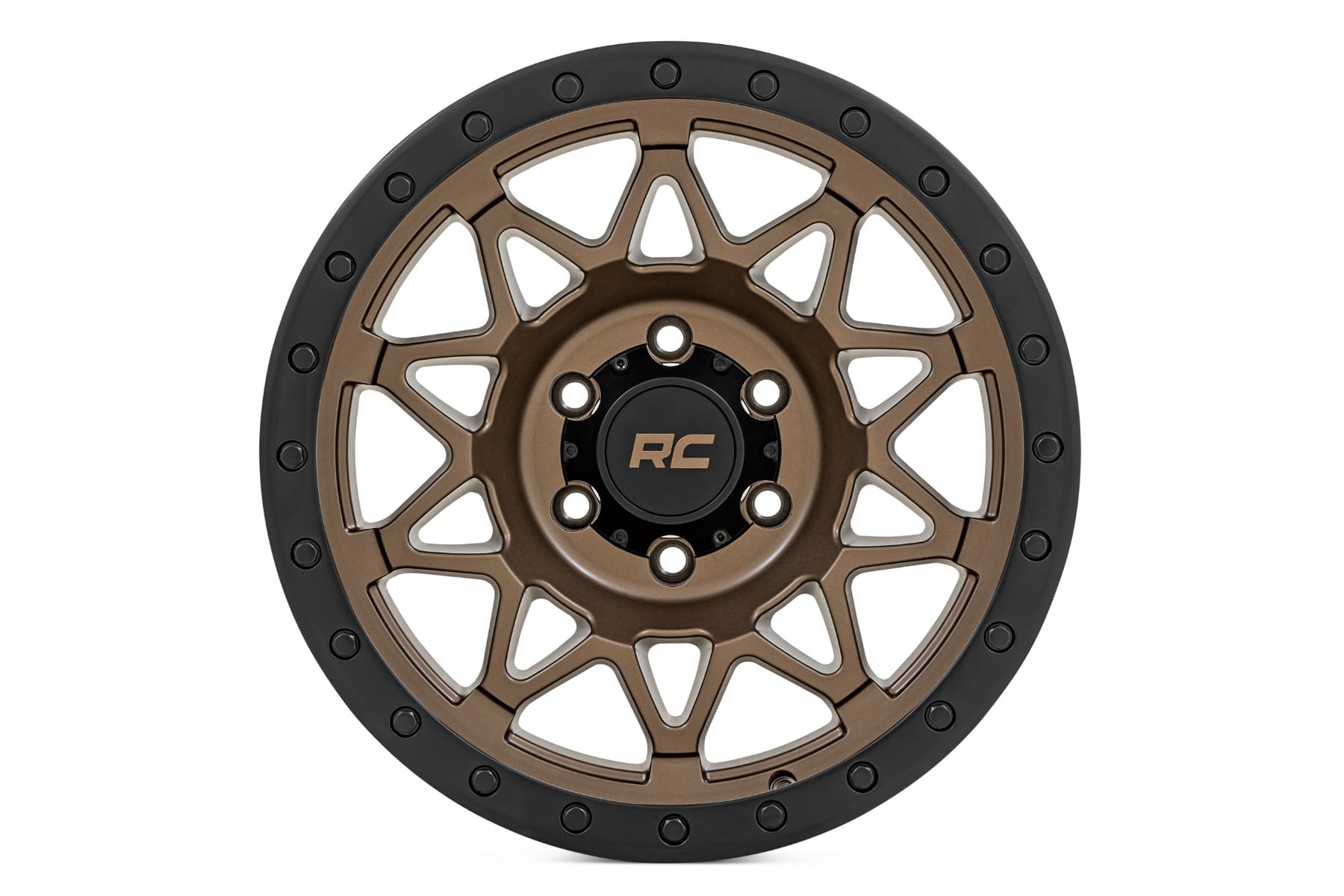 Rough Country 78 Series Wheel | Simulated Beadlock | Bronze/Black | 18x9 | 8x180 | 0mm - Image 2