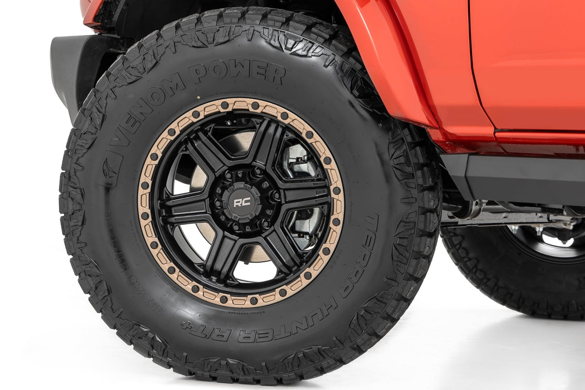 Rough Country 79 Series Wheel | One-Piece | Semi Gloss Black w/Bronze Ring | 17x8.5 | 5x5 | 0mm - Image 6