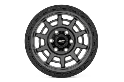 Rough Country 85 Series Wheel | Simulated Beadlock | Gunmetal Gray/Black | 17x9 | 6x135 | -12mm - Image 2