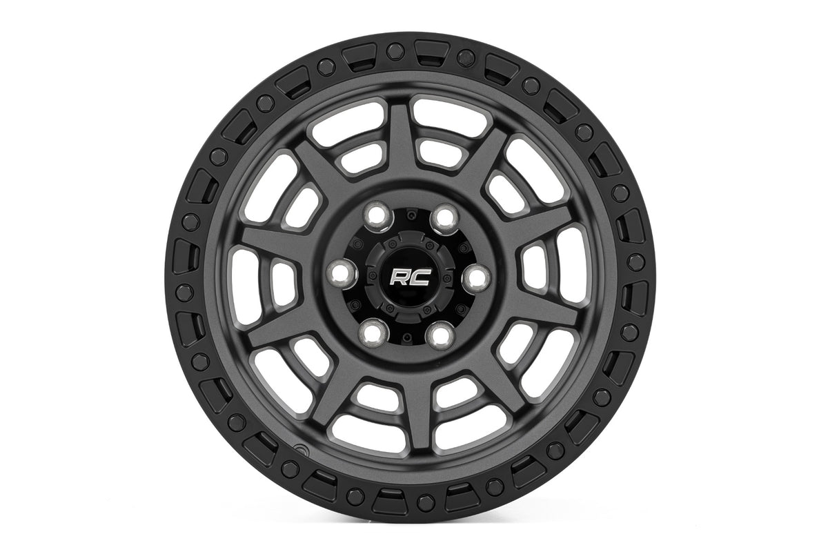 Rough Country 85 Series Wheel | Simulated Beadlock | Gunmetal Gray/Black | 17x9 | 8x170 | -12 - Image 2