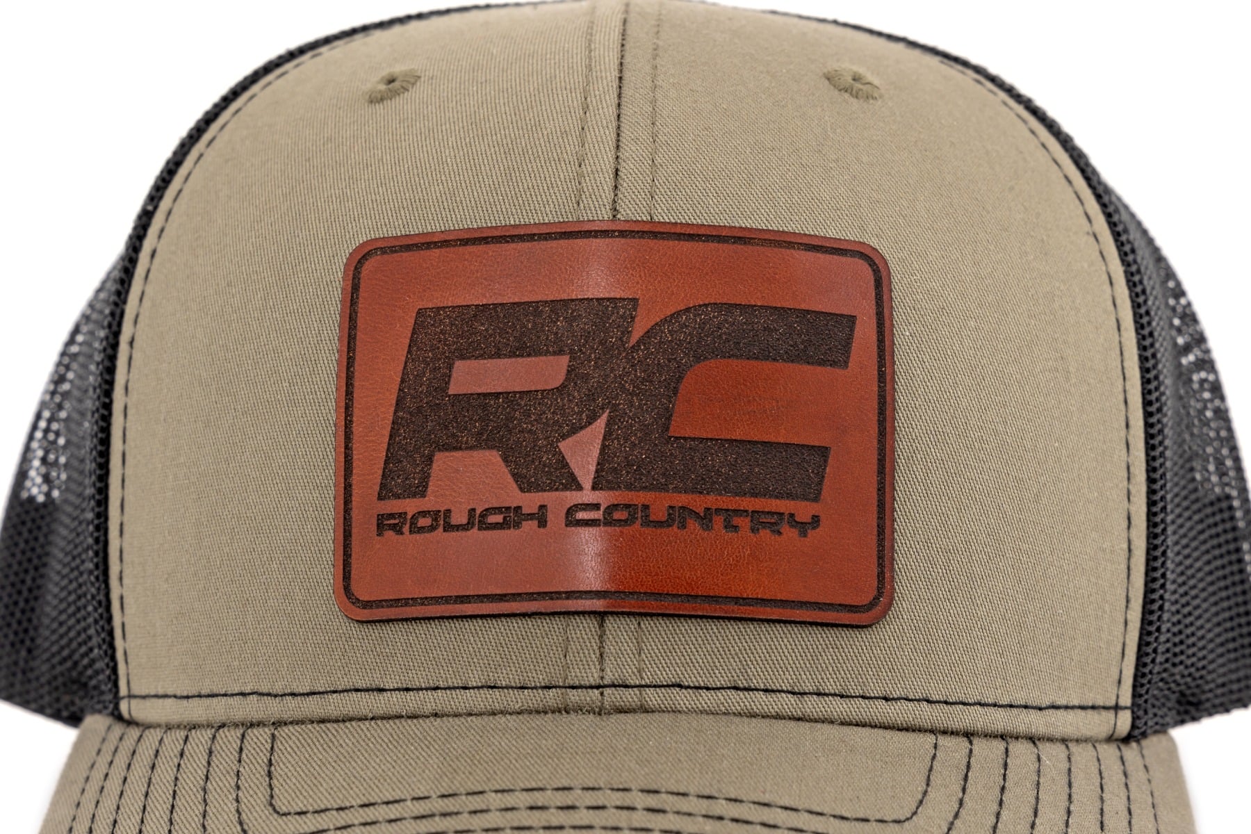 Rough Country Hat | Black Mesh | Rough Country Patch | Brown/Leather - Richardson 112 - Image 3