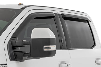 Side Window Deflectors | Tape On Rain Guard | Ford F-150/Lightning/F-250/F-350/Raptor (15-26)