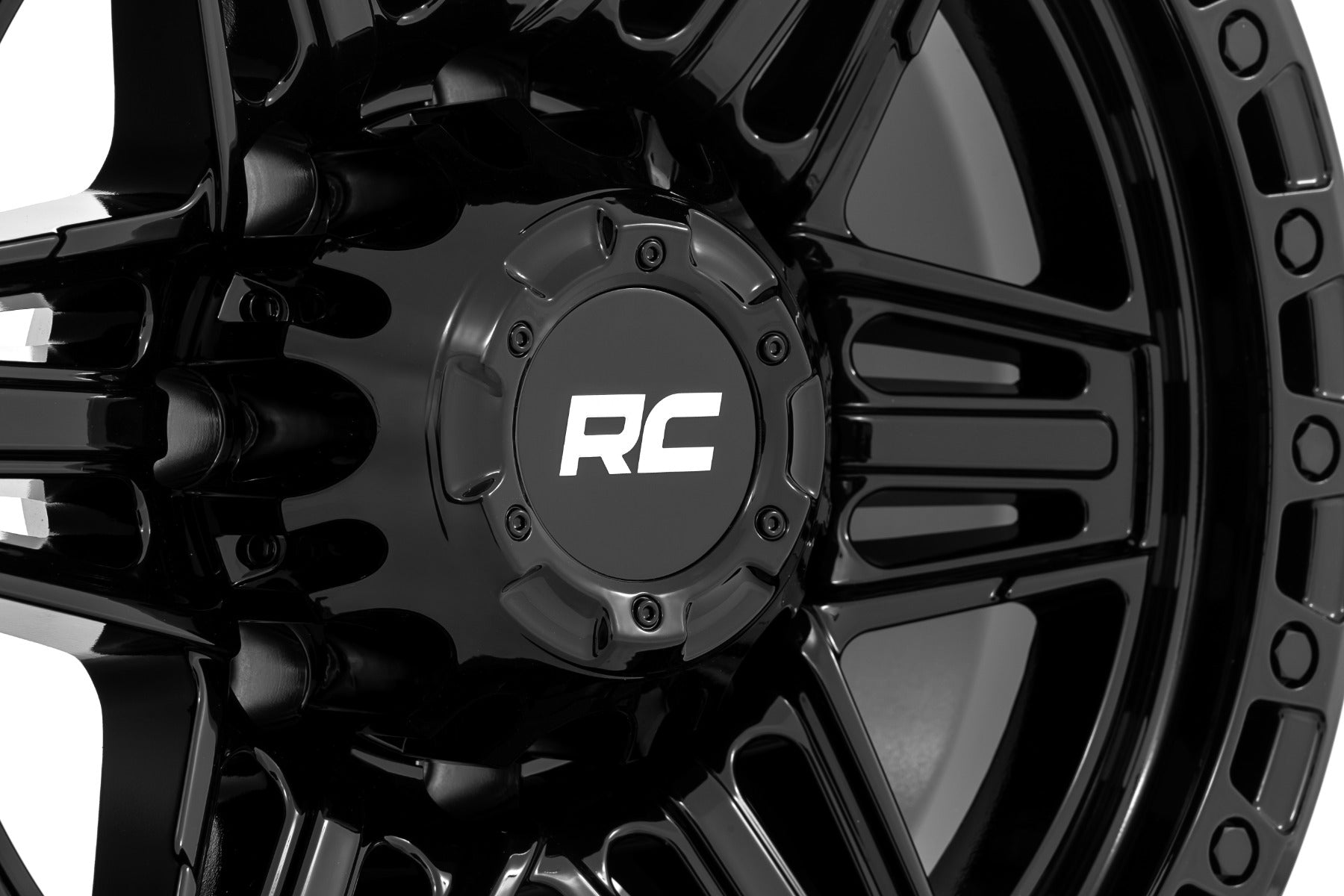 Rough Country 76 Series Wheel | Simulated Beadlock | Gloss Black | 17x9 | 5x5.5 | +0mm - Image 6