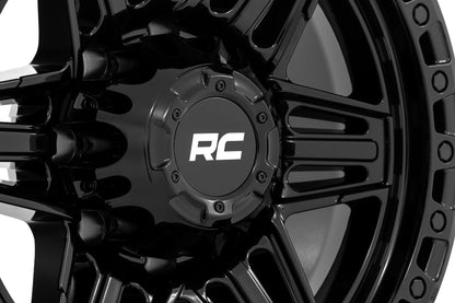 Rough Country 76 Series Wheel | Simulated Beadlock | Gloss Black | 17x9 | 8x6.5 | -12mm - Image 5