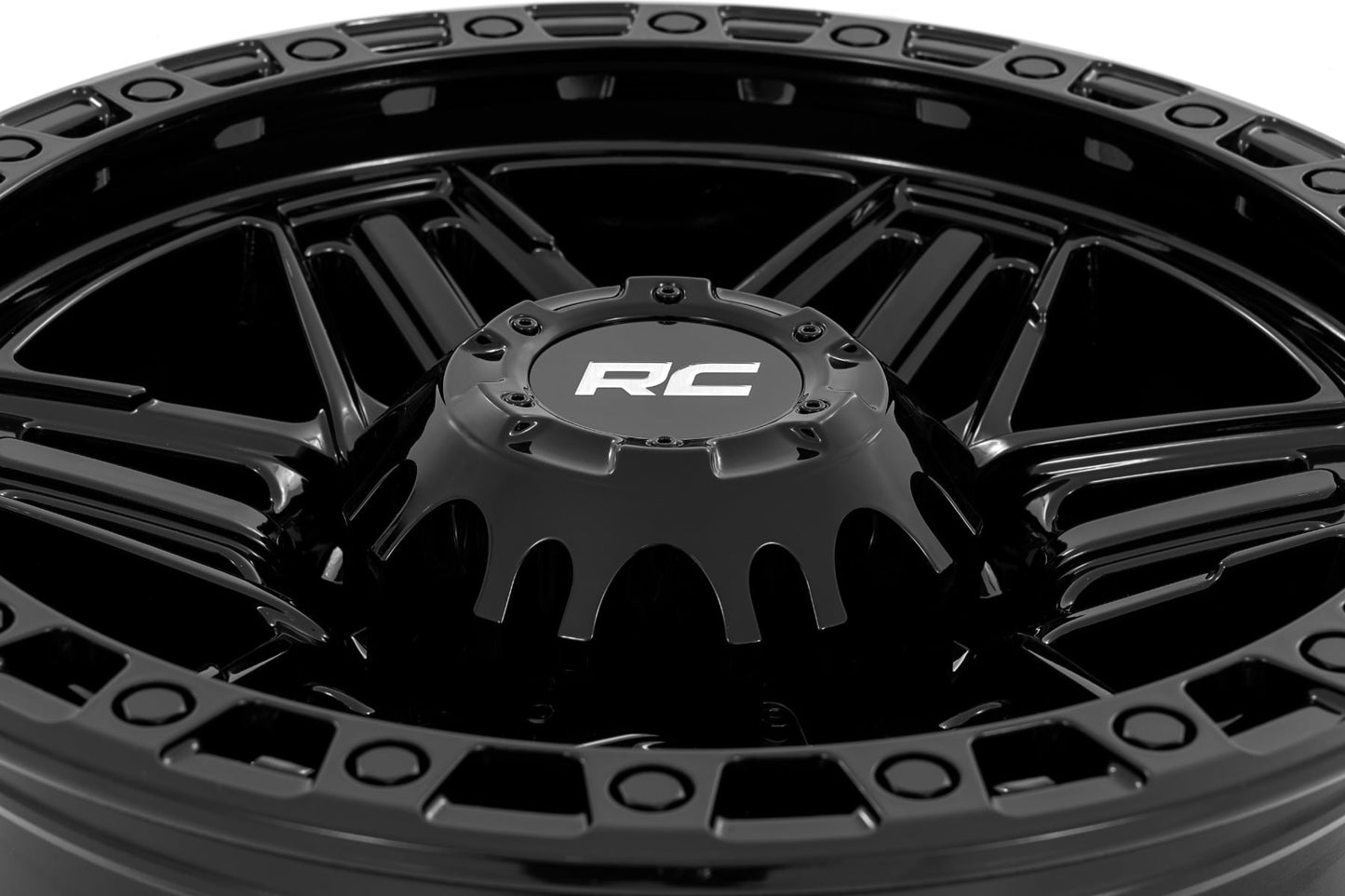 Rough Country 76 Series Wheel | Simulated Beadlock | Gloss Black | 17x9 | 5x5.5 | +0mm - Image 5