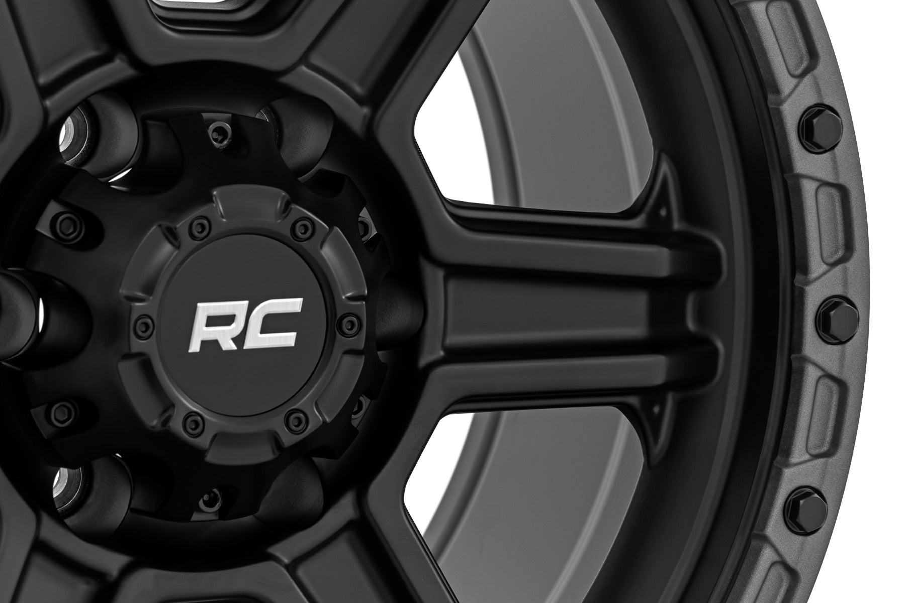 Rough Country 79 Series Wheel | One-Piece | Semi Gloss Black w/Gunmetal Ring | 17x8.5 | 6x5.5 | 0mm - Image 5