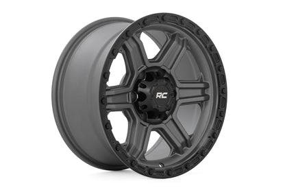 Rough Country 79 Series Wheel | One-Piece | Gunmetal Gray w/Black Ring | 17x8.5 | 6x5.5 | 0mm - Image 3