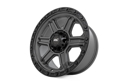 Rough Country 79 Series Wheel | One-Piece | Gunmetal Gray w/Black Ring | 17x8.5 | 6x5.5 | 0mm - Image 4