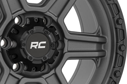 Rough Country 79 Series Wheel | One-Piece | Gunmetal Gray w/Black Ring | 17x8.5 | 6x5.5 | 0mm - Image 6